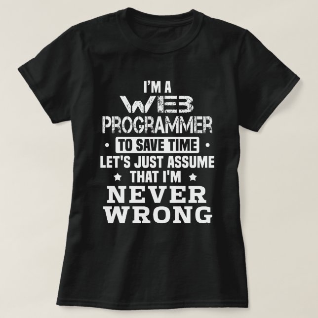 Camiseta Programador web (Diseño del anverso)