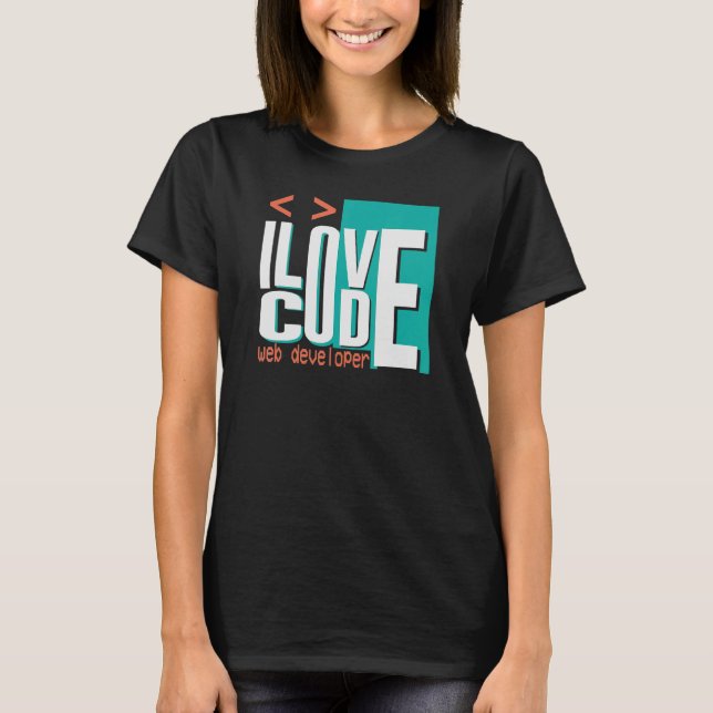 Camiseta Programador web de programación de código de amor (Anverso)