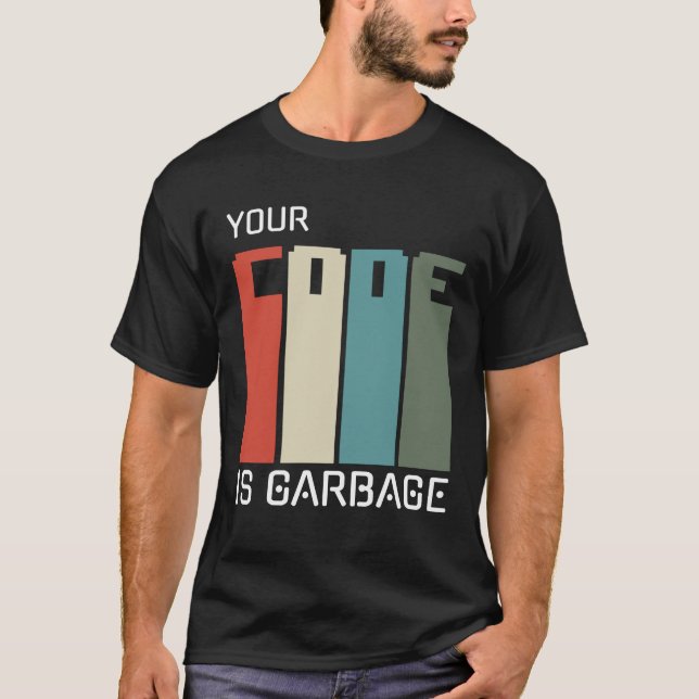 Camiseta programadores inspiradores; su código es basura (Anverso)