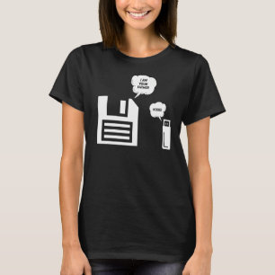 Camiseta Programando disquetes USB Soy tu padre geek