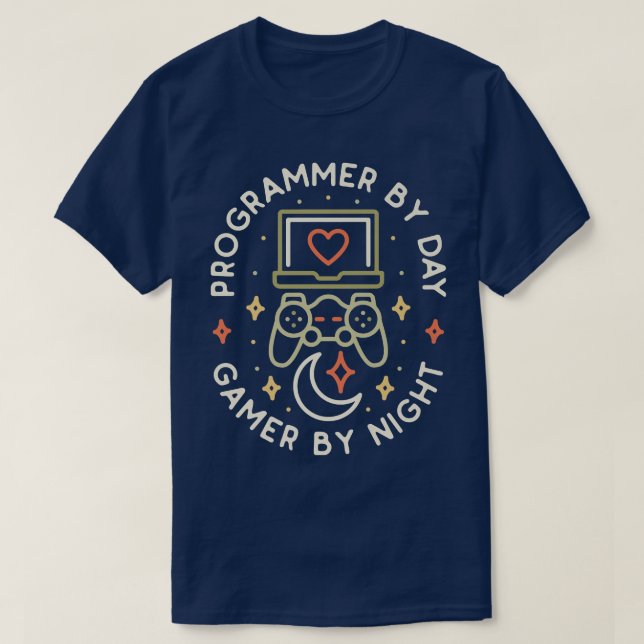 Camiseta Programmer By Day Gamer By Night ConsoleCoding Gee (Diseño del anverso)