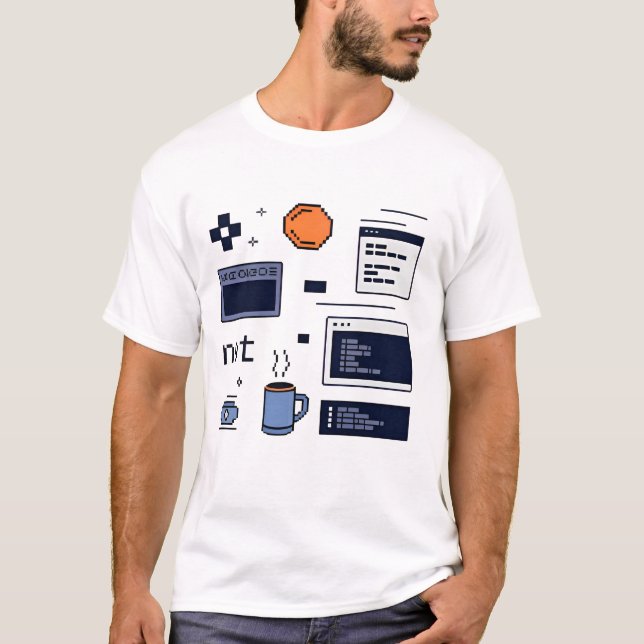 Camiseta Programmer Life – Coding Workspace Developer. (Anverso)