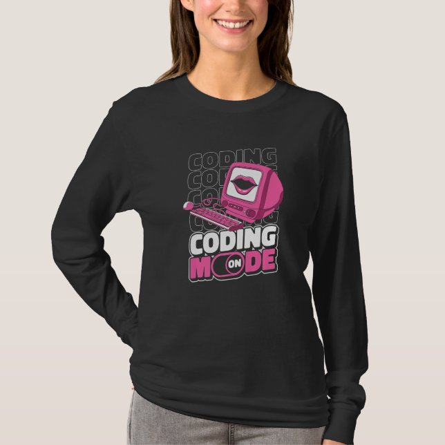 Camiseta Programmer Mode On Programming Coding Developer Co (Anverso)