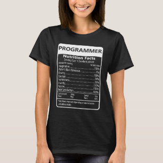 Camiseta PROGRAMMER Nutrition Facts Sarcastic Graphic