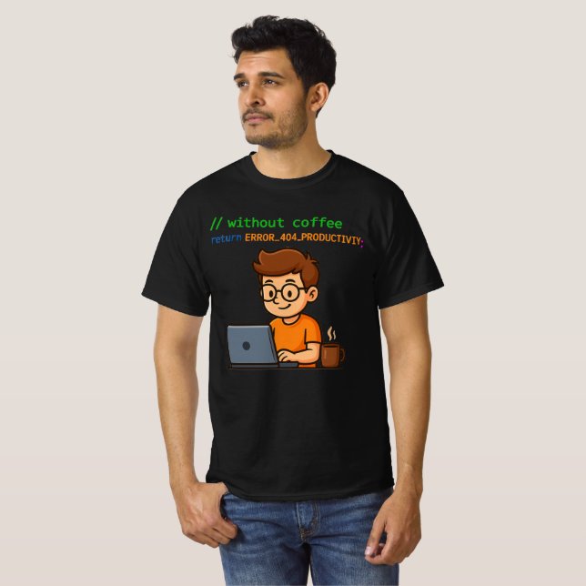Camiseta Programmer T-Shirt – Error 404 Productivity (Anverso completo)