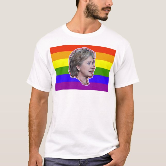 Camiseta Progresista de Hillary Clinto 2016 LGBT Demócrata (Anverso)