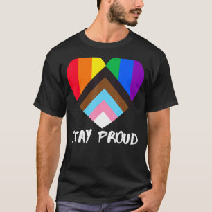 Camiseta Progreso Bandera Bandera Inclusividad cardíaca per