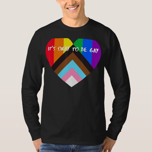 Camiseta Progreso Bandera del Corazón del Orgullo Está Bien (Anverso)