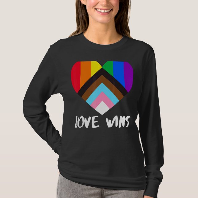 Camiseta Progreso Bandera Pride Inclusión Cardíaca El amor  (Anverso)