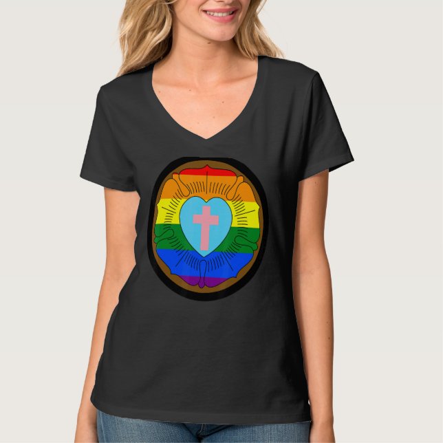 Camiseta Progreso de Lgbtq Orgullo Lutheran Transgénero Gay (Anverso)