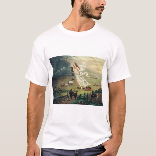Camiseta Progreso estadounidense por John Gast (Anverso)