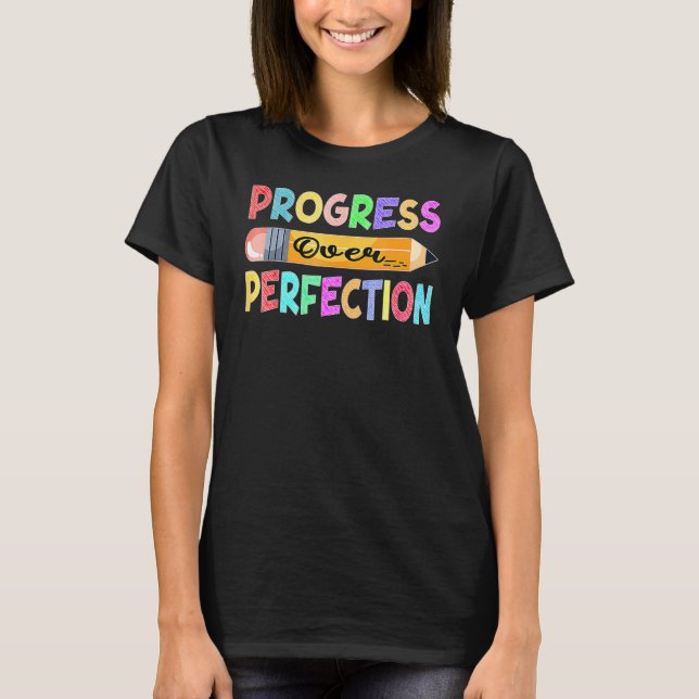 Camiseta Progreso Motivacional Sobre La Perfección De Vuelt (Anverso)