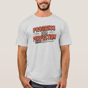 Camiseta Progreso retro sobre la cita de la perfección