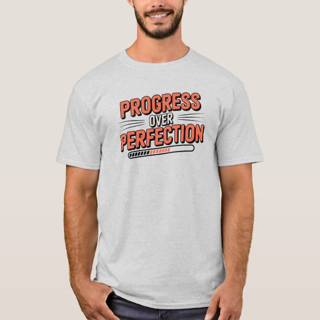 Camiseta Progreso retro sobre la cita de la perfección (Anverso)