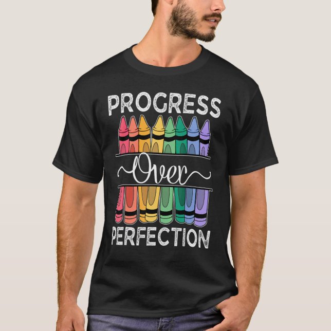 Camiseta Progreso sobre el profesor motivacional de la perf (Anverso)