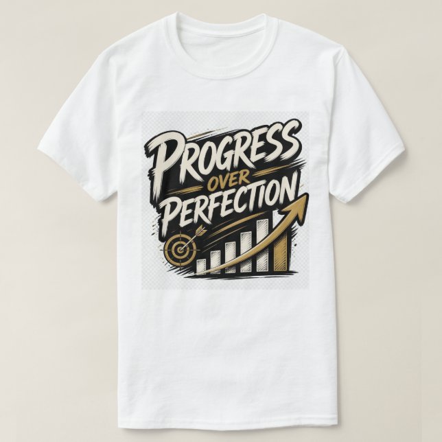Camiseta Progreso Sobre La Perfección Mentalidad De Crecimi (Diseño del anverso)