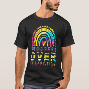 Camiseta Progreso Sobre Perfección Lápiz Arcoíris Motivació