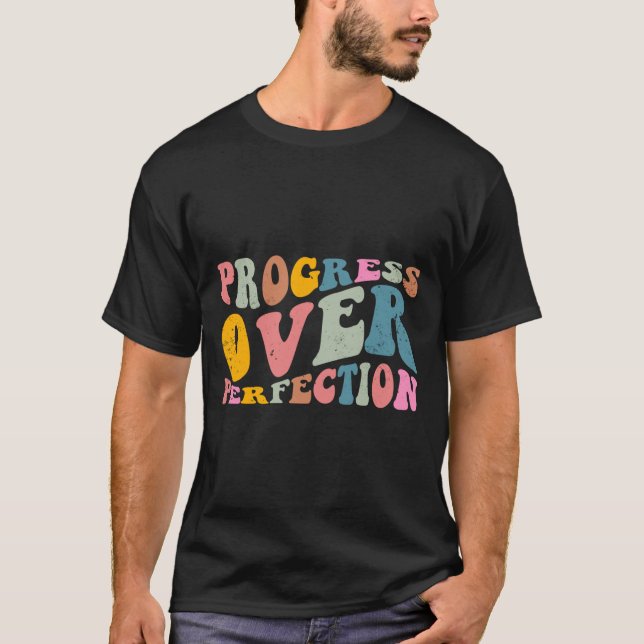 Camiseta Progreso Sobre Perfección Motivacional Profesor La (Anverso)