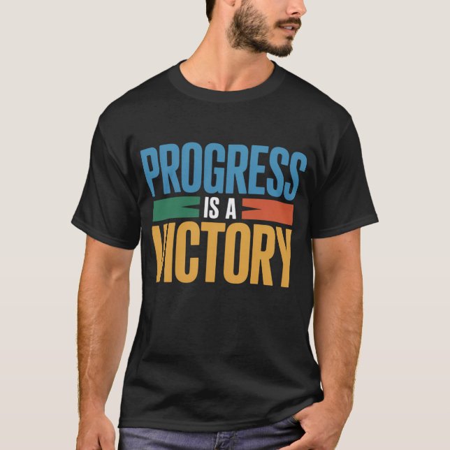 Camiseta Progress Is a Victory men's Basic T-Shirt (Anverso)