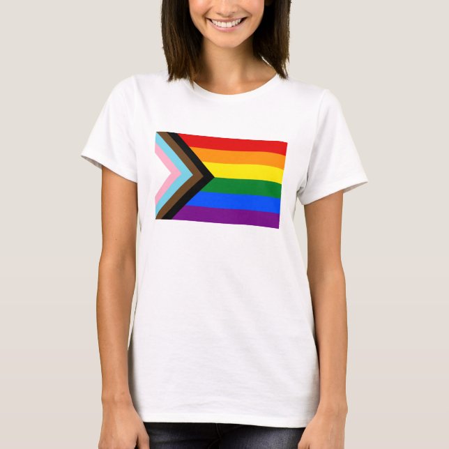 Camiseta Progress Pride Flag LGBTQ+ (Anverso)
