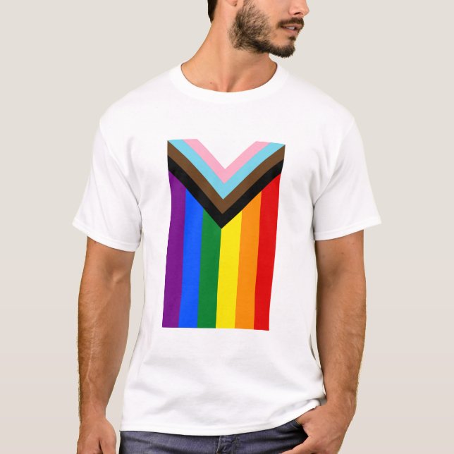 Camiseta Progress Pride Flag LGBTQ+ (Anverso)