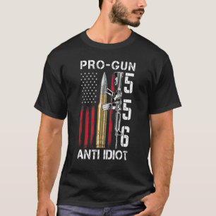 Camiseta ProGun Anti Idiot Gun Rights Pro 2A Bandera Estado