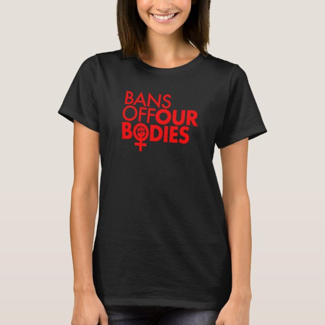 Camiseta Prohibición del puño rojo del poder femenino en nu (Anverso)