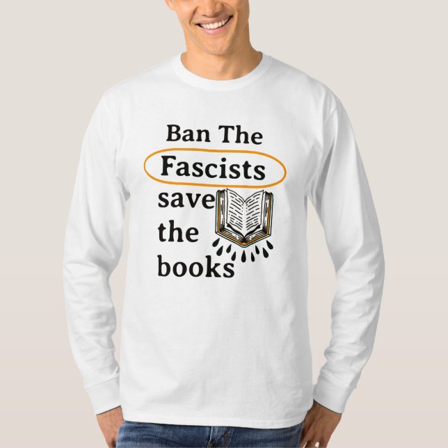 Camiseta Prohibir a los fascistas salvar a los libros (Anverso)