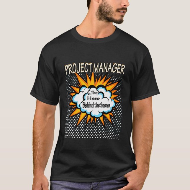 Camiseta Project Manager - Funny Hero Job (Anverso)