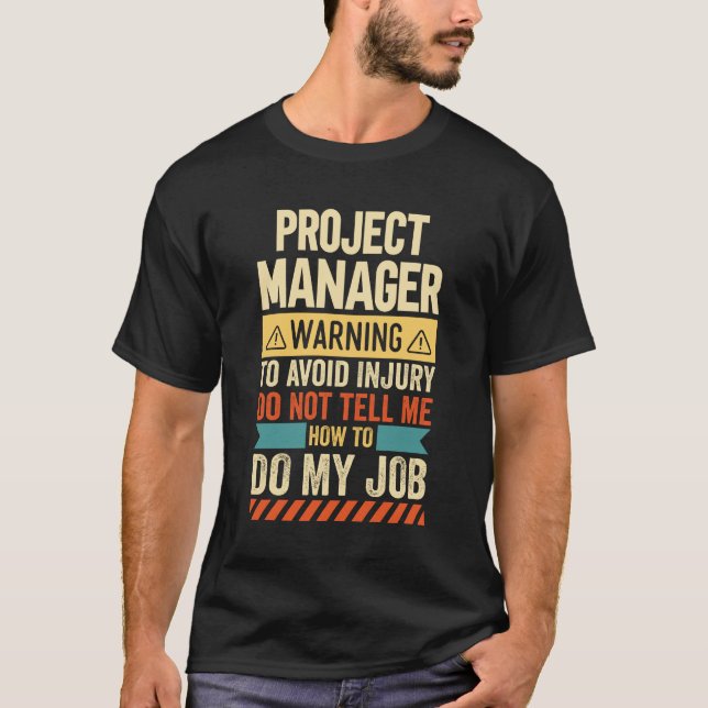 Camiseta Project Manager Warning (Anverso)
