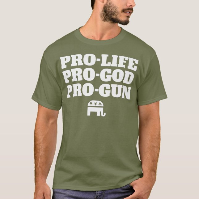 Camiseta ProLife ProGod ProGun Premium conservador (Anverso)