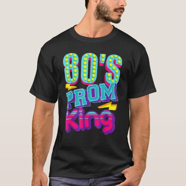 Camiseta Prom King Disco Throwback Nostalgic de 80 (Anverso)