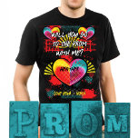Camiseta Promesa Para Ir Al Prom<br><div class="desc">Pregúntale a alguien a tu baile de graduación con este diseño de estilo de arte único. Completa con nombres y mensajes. Graffiti estilo Guay con corazones y elementos coloridos. Novel Prompose idea.</div>