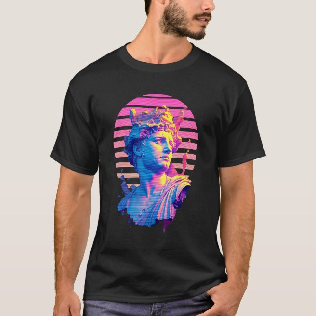 Camiseta Prometheus Vaporwave Aesthetic Greek God Retrowave (Anverso)