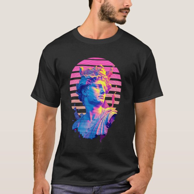 Camiseta Prometheus Vaporwave Estético de Dios griego Retro (Anverso)