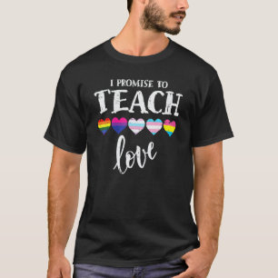 Camiseta Prometo Enseñar Amor Lgbt Q Orgullo Aliado Orgullo