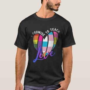 Camiseta Prometo Enseñar Amor LGBT Q Orgullo Orgullo Aliado