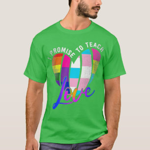 Camiseta Prometo Enseñar Amor Orgullo LGBTQ Orgullo Orgullo
