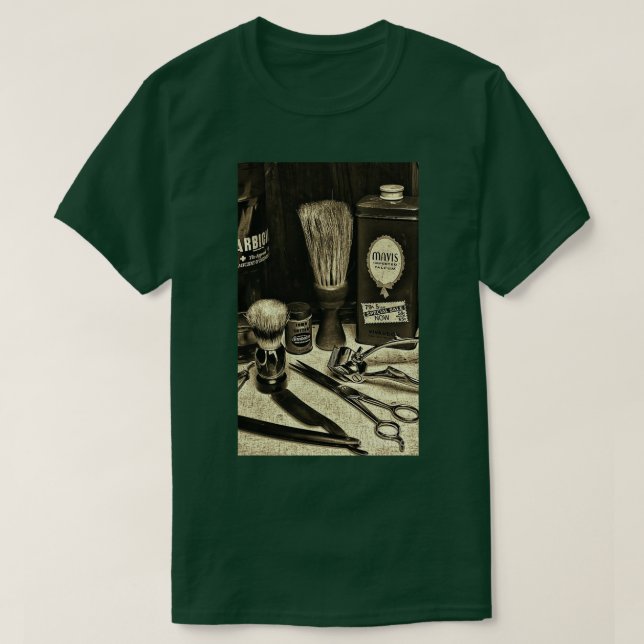 Camiseta promoción de barbería vintage (Diseño del anverso)