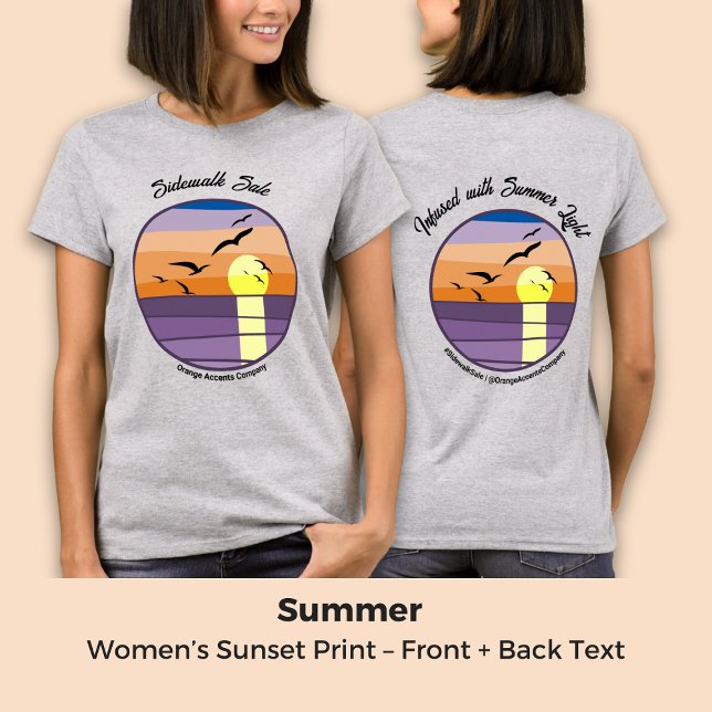 Camiseta Promoción de eventos o Impresión del atardecer fem (Subido por el creador)