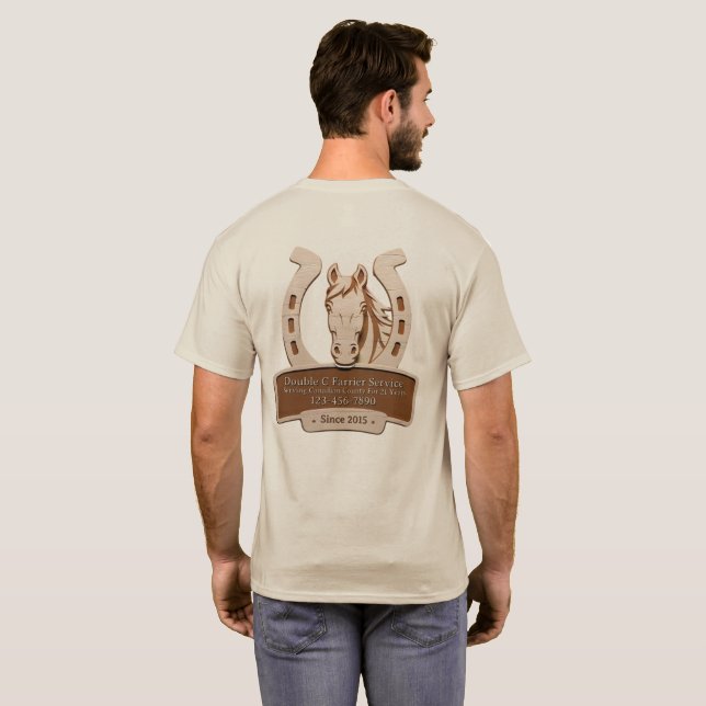 Camiseta Promoción de servicio de herrador de caballos pers (Reverso completo)
