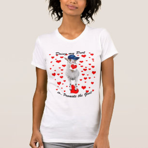 Camiseta Promociona la cabra - Billy Goat with Red Hearts