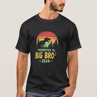 Camiseta Promocionado A Big Bro 2024 Dinosaur Funny Tw