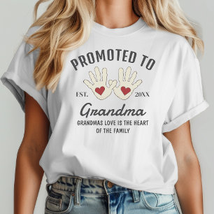 Camiseta Promocionado A La Abuela Baby Handprints La Cita D