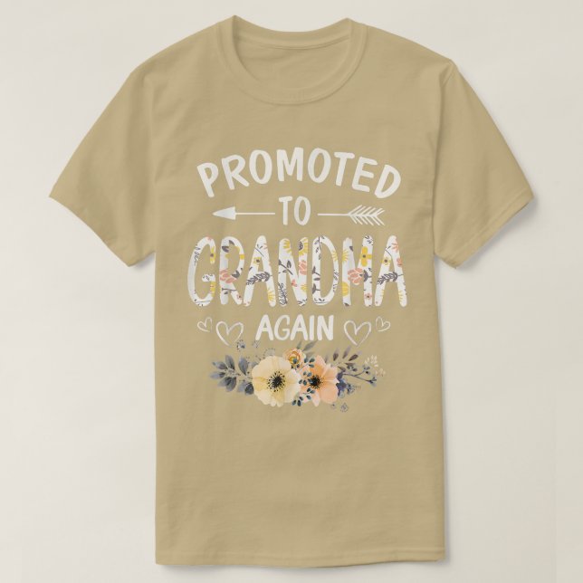 Camiseta Promocionado a la abuela de nuevo flor nueva abuel (Diseño del anverso)