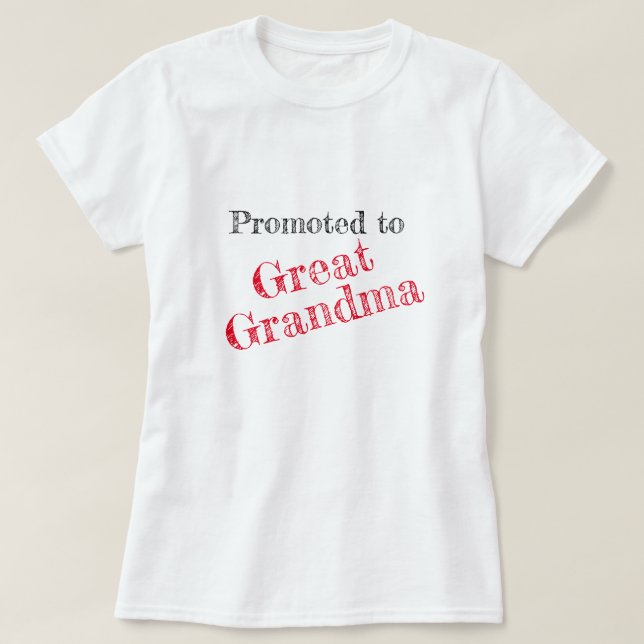 Camiseta "Promocionado a la Gran Abuela" (Diseño del anverso)