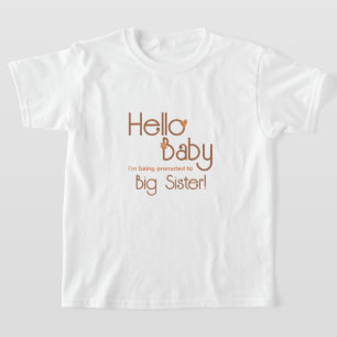 Camiseta Promocionado a la Hermana Mayor Hola Niños Retro