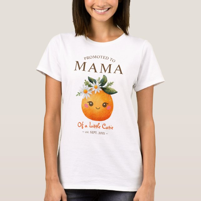 Camiseta Promocionado a Mamá de un pequeño Baby Shower curs (Anverso)