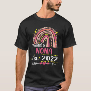 Camiseta Promocionado a Nona Est.2022 Leopard Rainbow Mothe