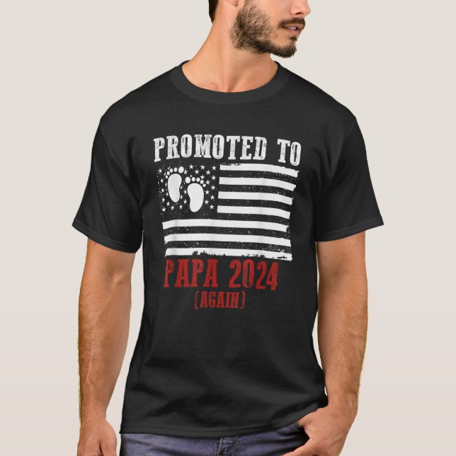 Camiseta Promocionado A Papa 2024 Nuevamente Baby Reveal US (Anverso)